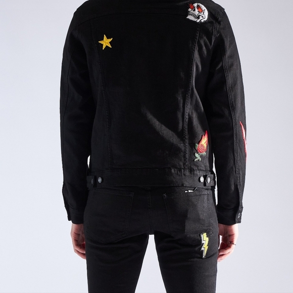 Embellish Devin Denim Jacket with Colorful Patches - Picture 3 of 7